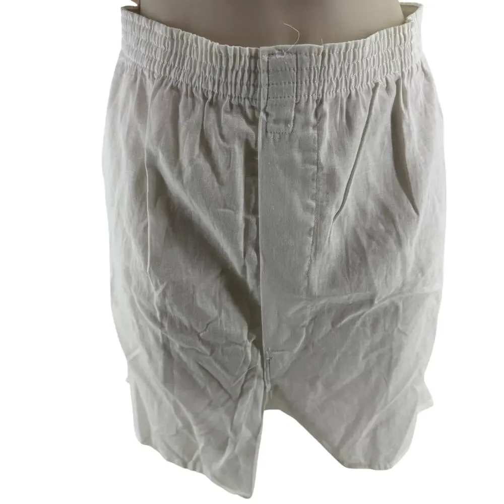 Vintage Lee Permanent Press Boxer Shorts Underwear Solid White Size XL